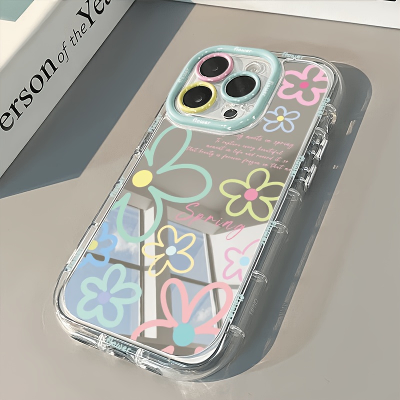 Phone Cases Cool Girl - Kleurrijk Bloemig Graffiti Air Cushion Spiegel