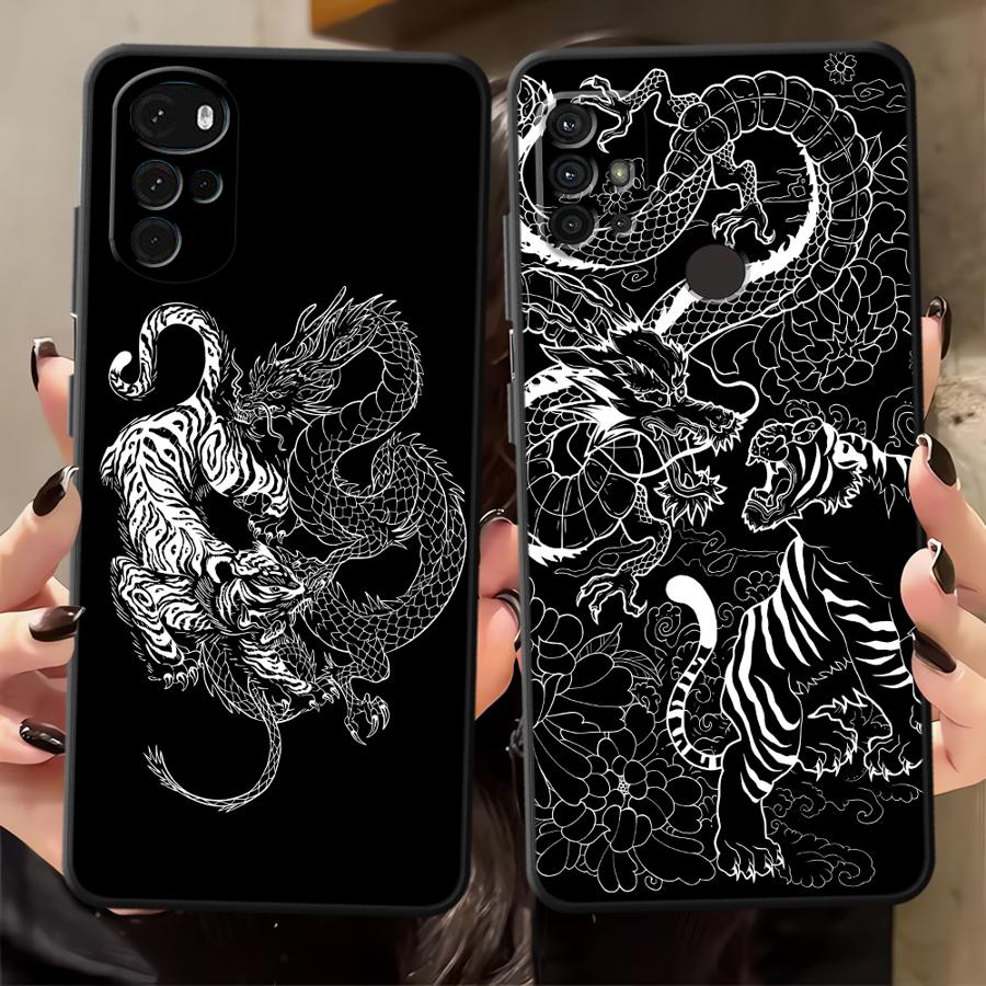 Phone Cases For Motorola - Dragon Tiger Sketch Case voor Motorola