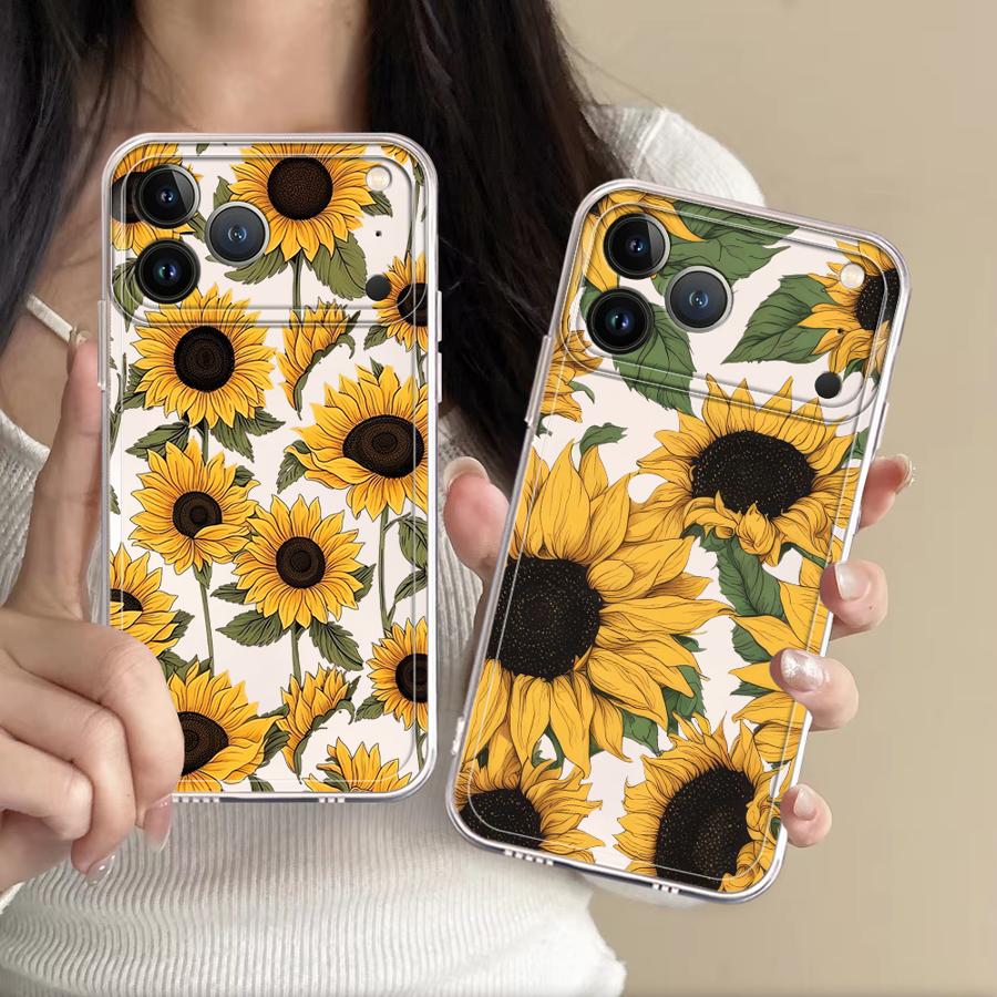Phone Cases Xr - Schattig zonnebloempatroon hoesje voor Apple iPhone