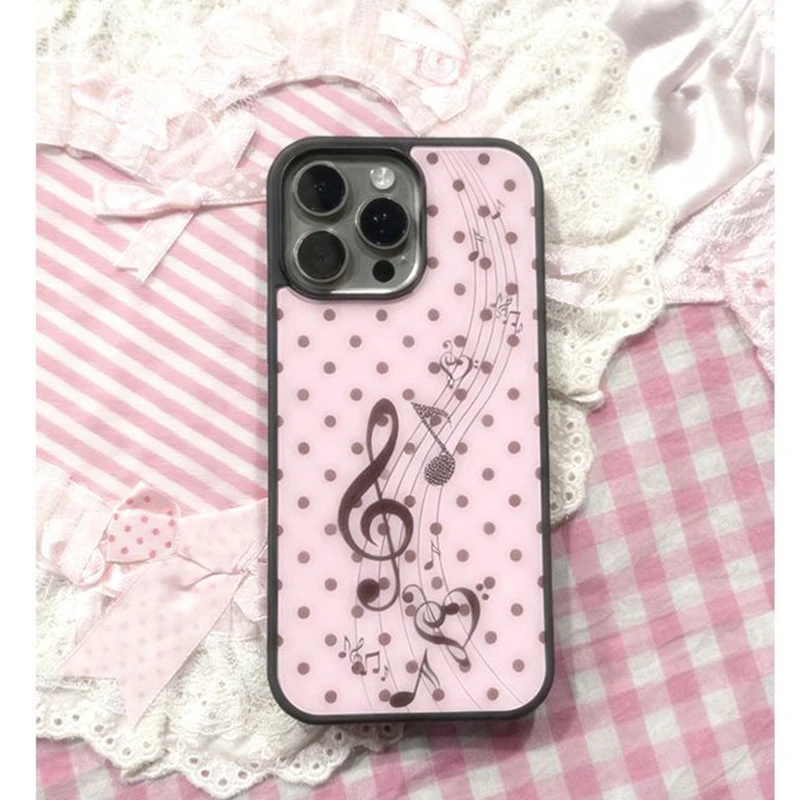 Phone Cases Cool Girl - Koreaanse roze bruine polkadot meisjes hart