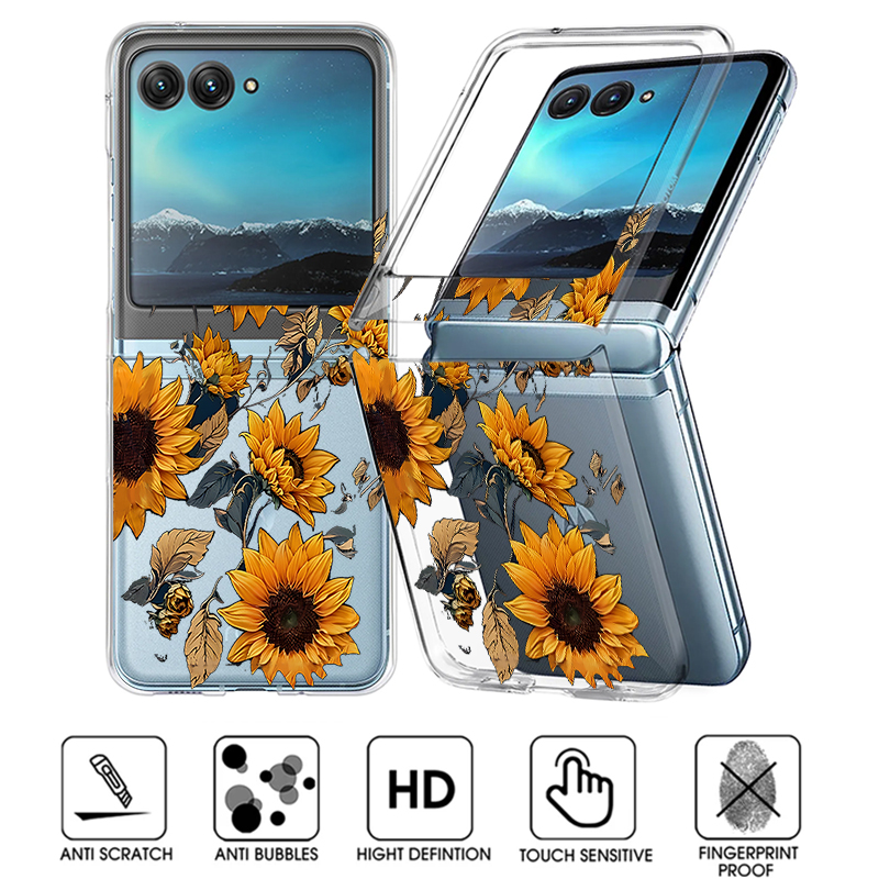 Phone Cases For Motorola - Zonnebloemen Patroon Clear Telefoon Case Voor