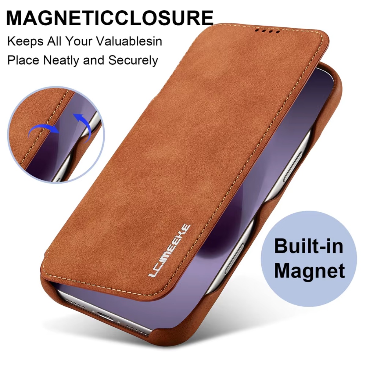 Phone Cases That Hold Cards - Lederen portemonnee magnetische flip cover met
