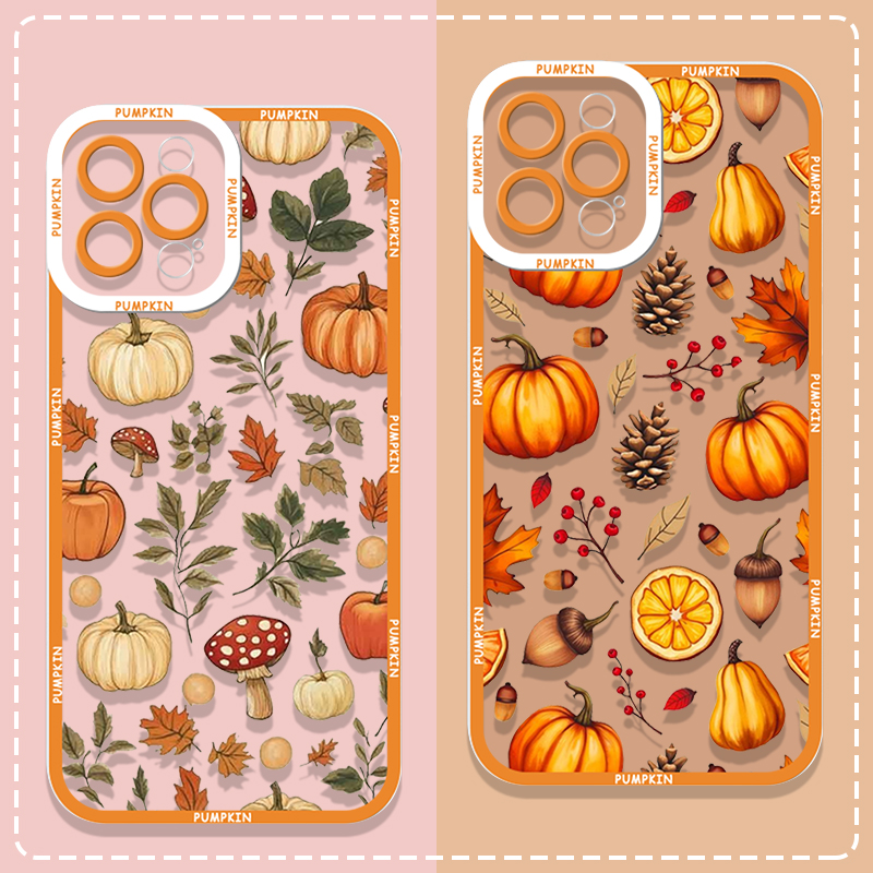 Phone Cases For Motorola - Retro Herfst Esdoornblad Pompoen Patroon Telefoon