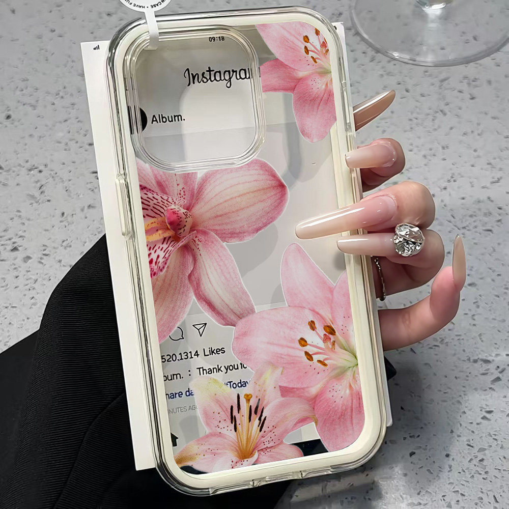 Phone Cases Xr - Roze Lelie Bloem Transparante Telefoonhoesje voor