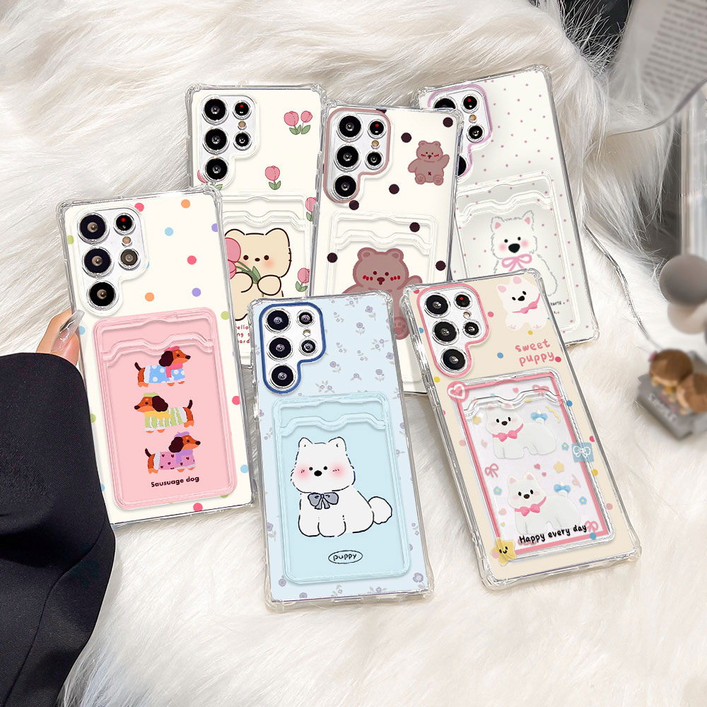 Phone Cases That Hold Cards - Kaarthouder Dier Telefoon Case Voor Samsung