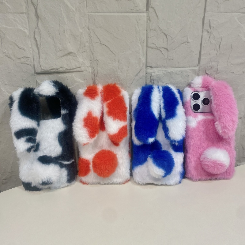 Phone Cases For Iphone 15 - Schattige konijnenprint pluche telefoonhoesjes voor iPhone