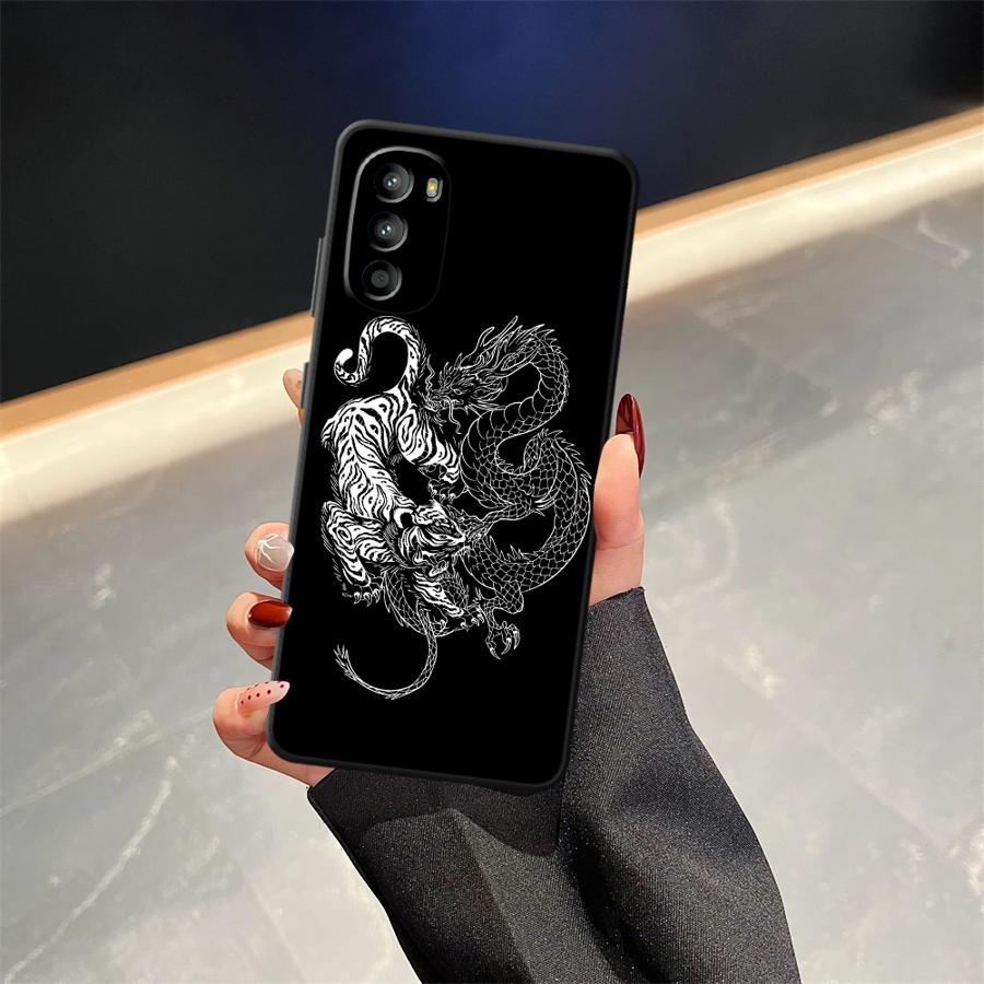 Dragon Tiger Sketch Case voor  - Phone Cases For Motorola recensie en prijs