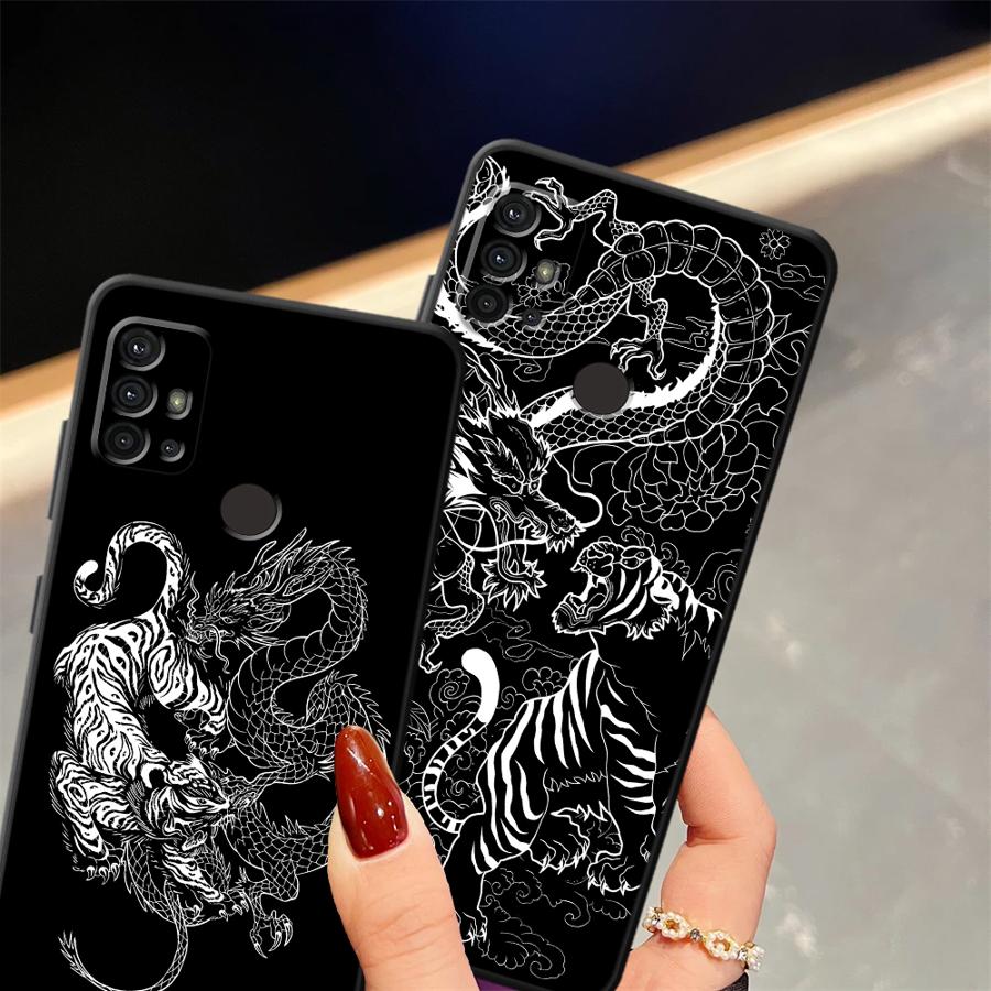 Dragon Tiger Sketch Case voor  - Phone Cases For Motorola recensie en prijs