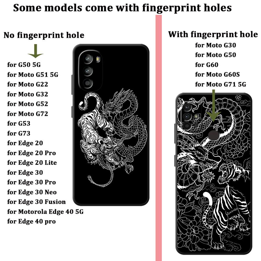 Dragon Tiger Sketch Case voor  - Phone Cases For Motorola recensie en prijs