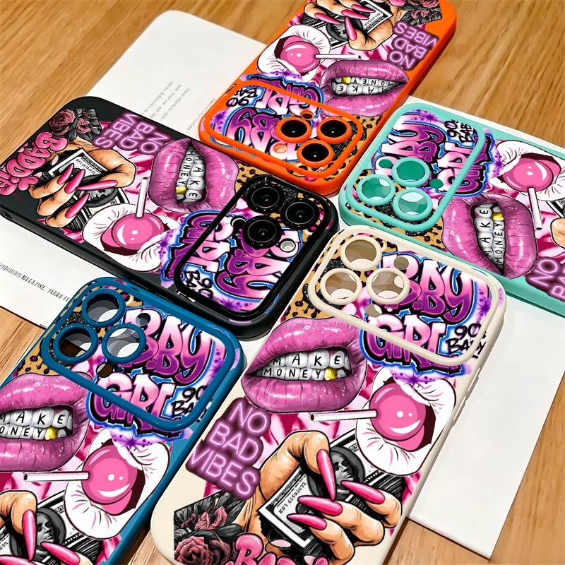 Hiphop roze lippen baby meisje - Phone Cases Cool Girl recensie en prijs