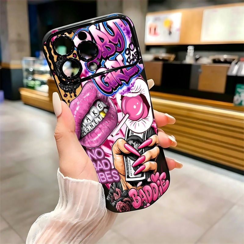 Hiphop roze lippen baby meisje - Phone Cases Cool Girl recensie en prijs