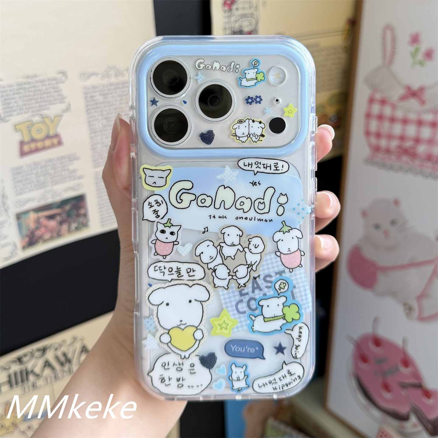 Korea ins Big Head Puppy Line  - Phone Cases Cool Girl recensie en prijs