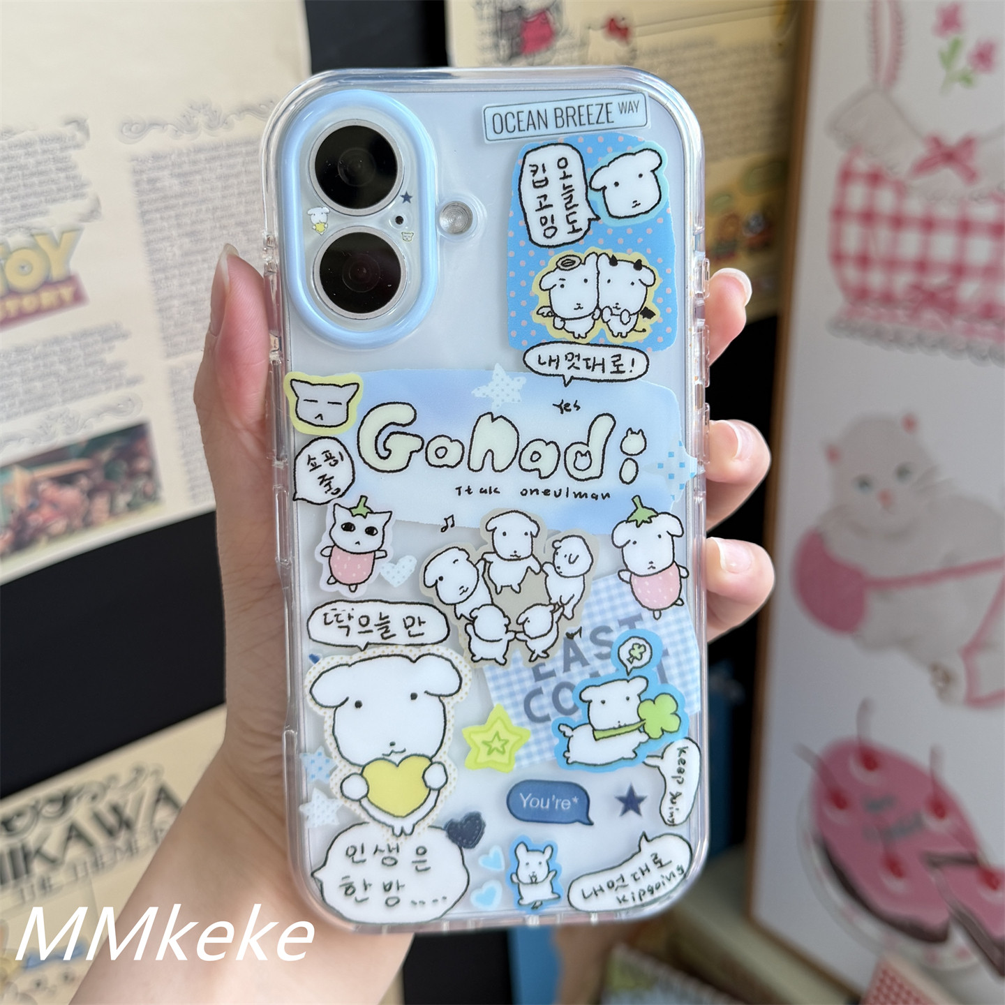 Korea ins Big Head Puppy Line  - Phone Cases Cool Girl recensie en prijs