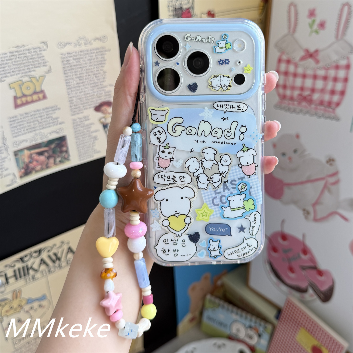 Korea ins Big Head Puppy Line  - Phone Cases Cool Girl recensie en prijs