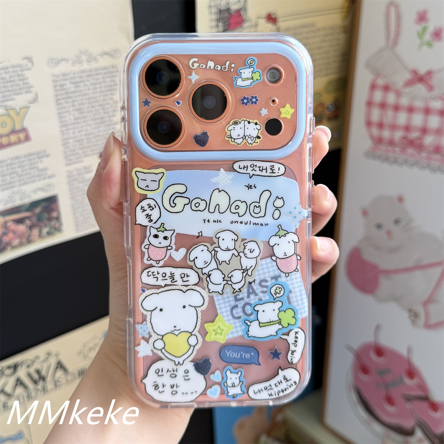 Korea ins Big Head Puppy Line  - Phone Cases Cool Girl recensie en prijs