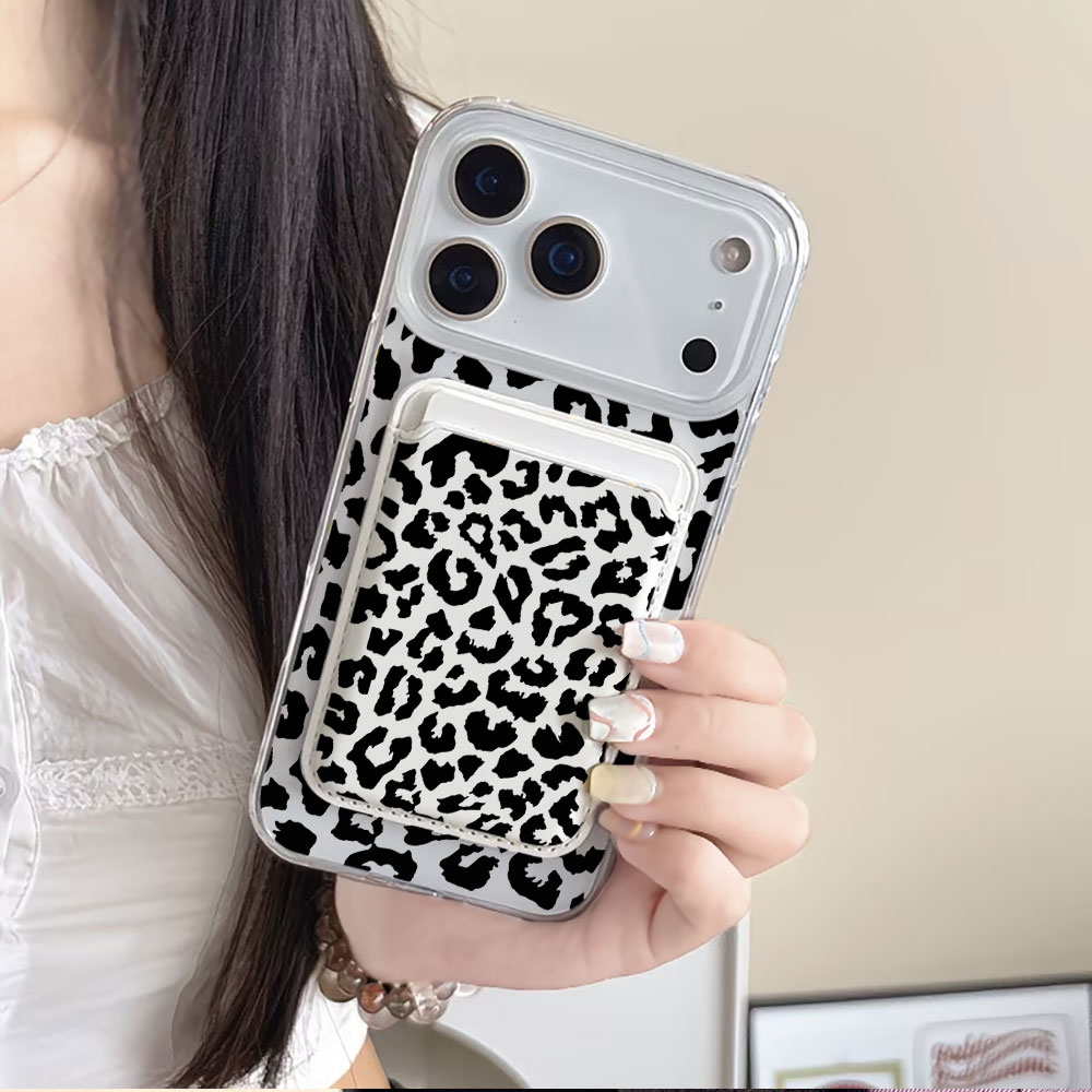 Zwarte luipaardprint MagSafe p - Phone Cases That Hold Cards recensie en prijs